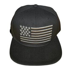 NWT Premium USA Big US Flag America Patriotic Baseball Cap Hat Snapback Black